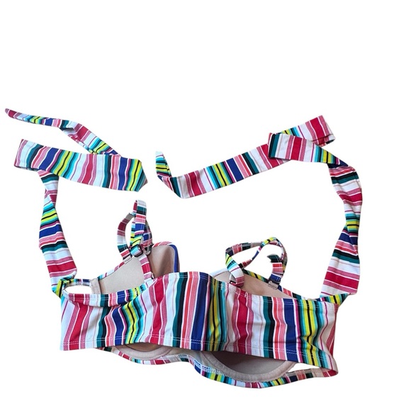 Swim by Cacique Rainbow Stripe Underwire Bikini Top Size 42C - Picture 6 of 9